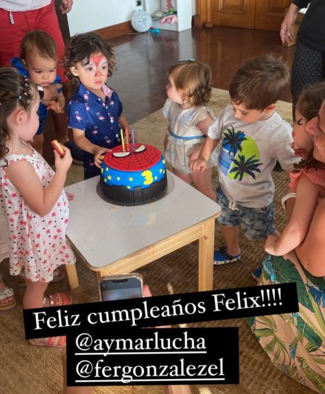 Hijo de Fernando González y Luciana Aymar tuvo festejo adelantado de cumpleaños