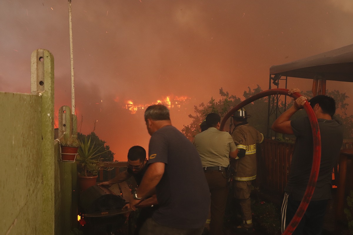 Las devastadoras imágenes del incendio forestal en Viña del Mar: afecta a casas y Quinta Vergara