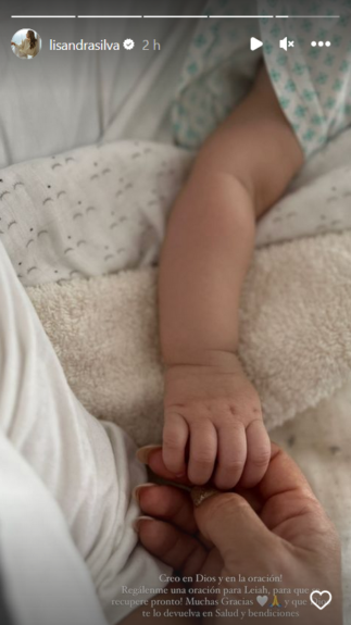La potente postal de Lisandra Silva con su bebé que está hospitalizada: "Regálenme una oración"