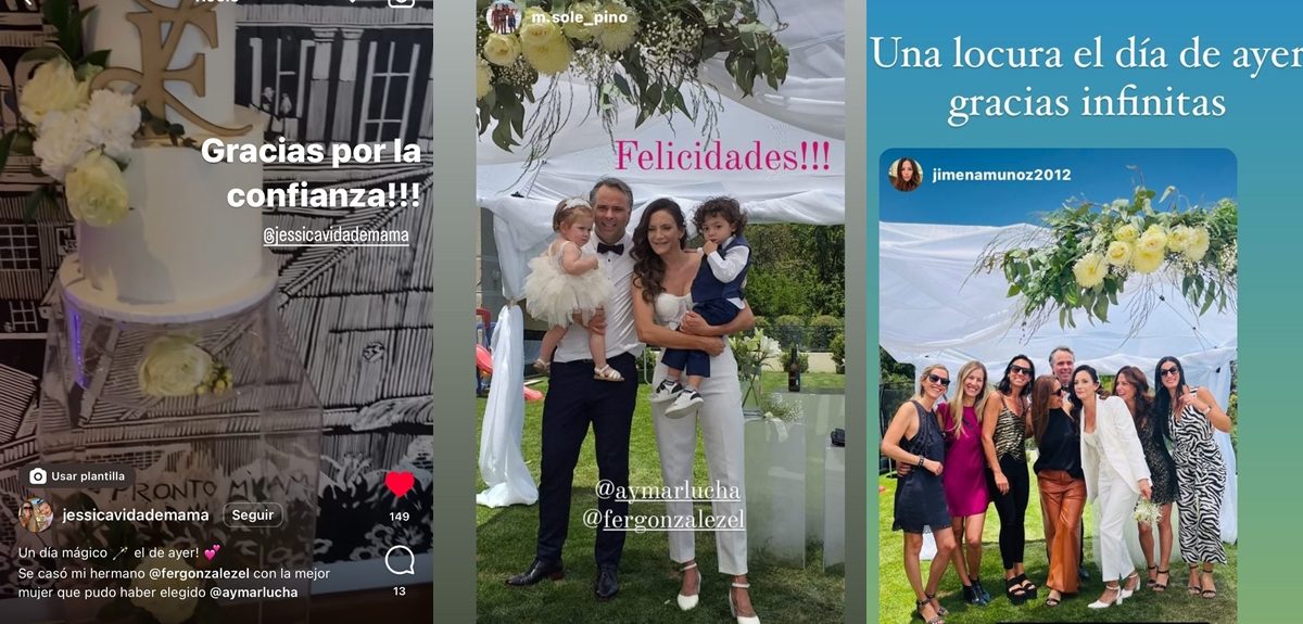 Fernando González y Luciana Aymar mostraron íntimas fotos de su matrimonio: "Gracias infinitas"