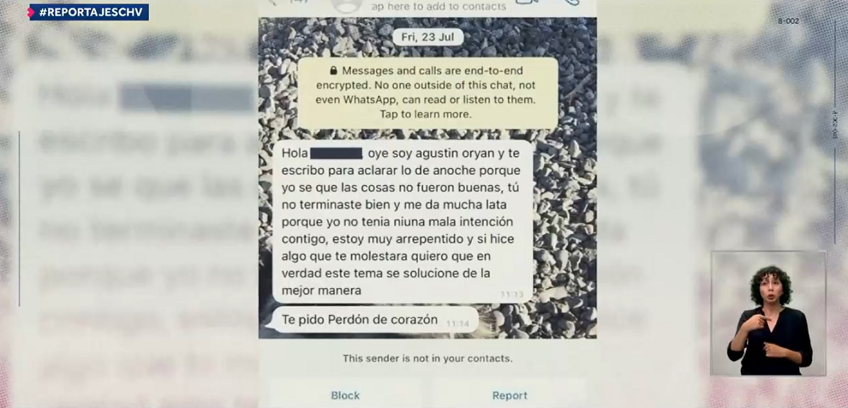 Mensajes de Agustín O'Ryan a sus víctimas