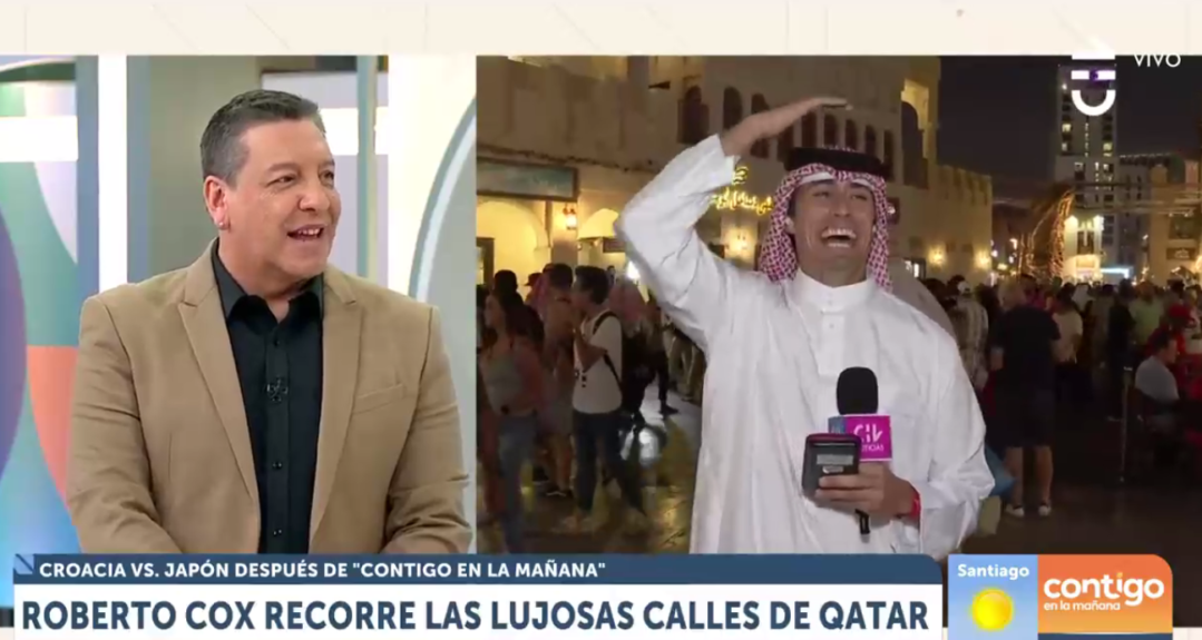 Roberto Cox fue víctima de broma en doble sentido de JC Rodríguez tras aparecer como qatarí en CHV