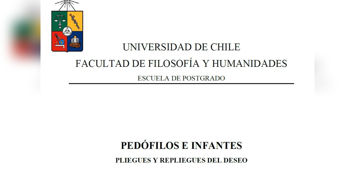 U. de Chile anuncia que investigará "tesis pedófila" y asegura que fue de "corte puramente teórico".