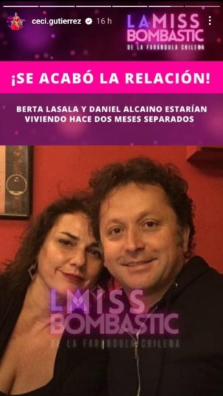 Cecilia Gutiérrez afirmó que Daniel Alcaíno y Berta Lasala terminaron su relación de más de 20 años.