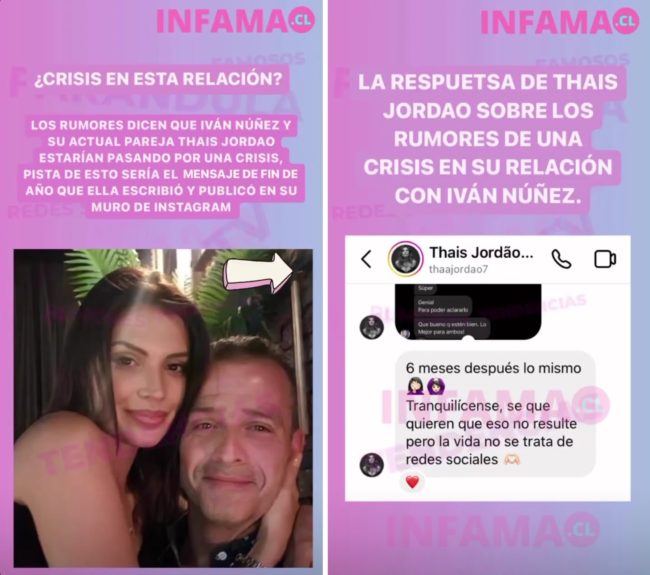 thais Jordao quiebre Iván Núñez