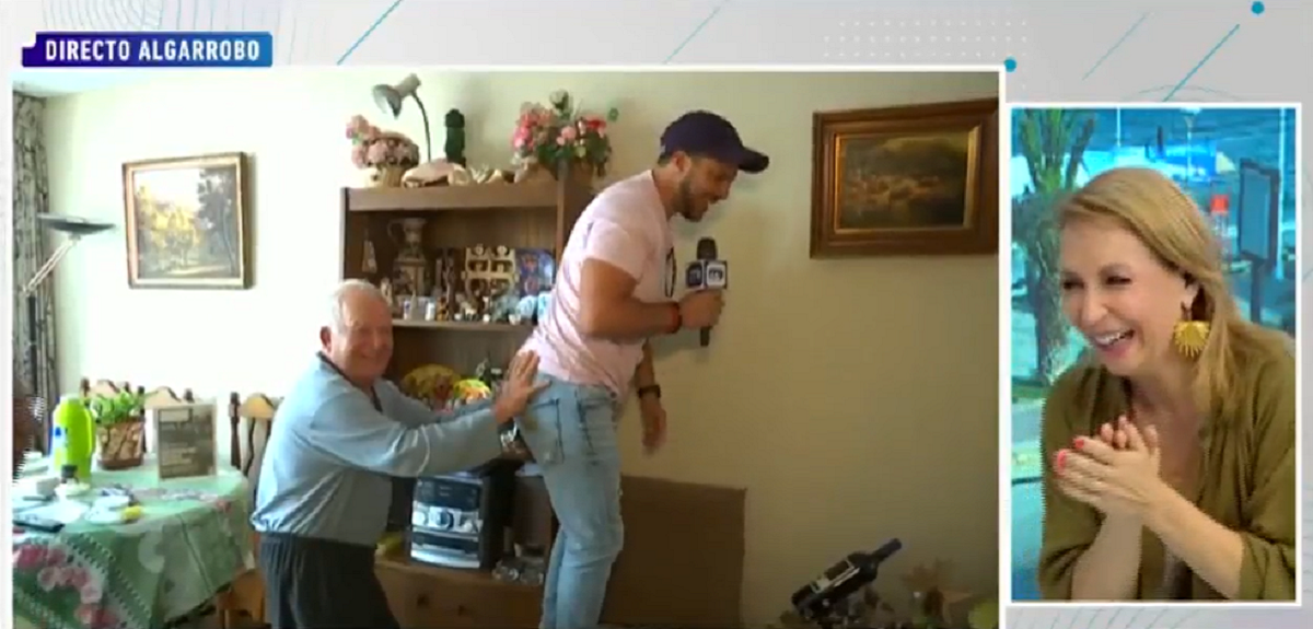 El hilarante momento que vivió Simón Oliveros en despacho con adultos mayores para Mucho Gusto