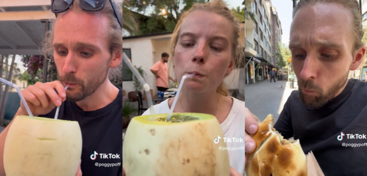 Reacción de turistas noruegos al probar melón con vino y empanada de pino en Chile se volvió viral.