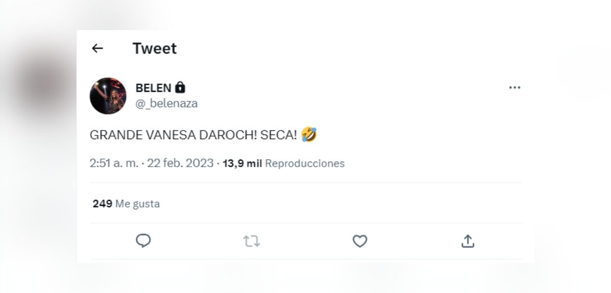 Belén Mora tuit por predicción de Vanessa Daroch