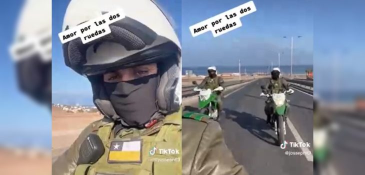 Carabineros graban video motos institucionales