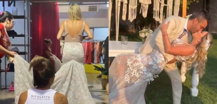 Flaviana Seeling mostró video de cómo se confeccionó su vestido de novia: 