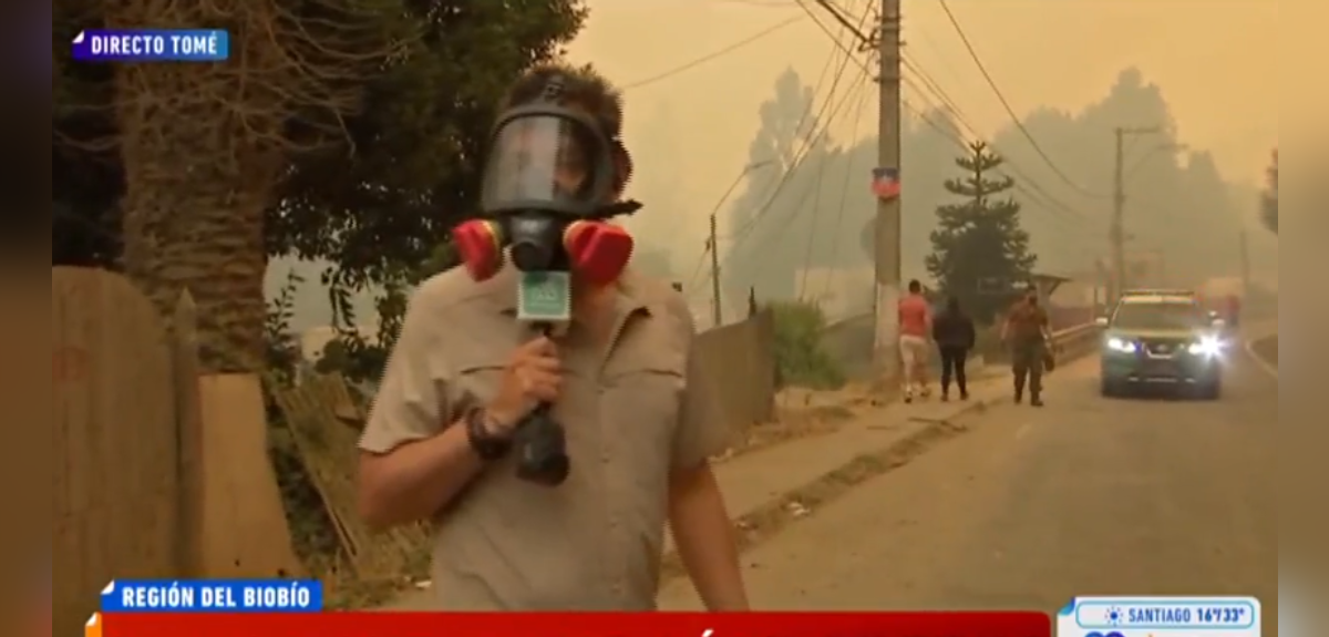 Gonzalo Ramírez se vio obligado a cortar despacho en vivo desde Tomé: 
