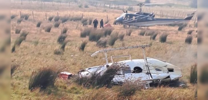 Helicóptero cae en medio del combate de incendios forestal en Galvarino, región de La Araucanía