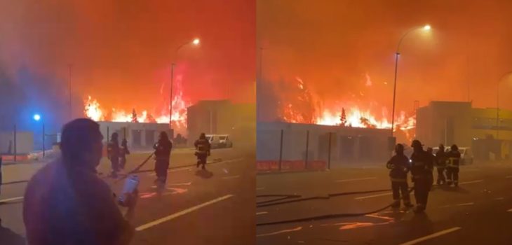 Incendio afecta a plaza peaje Agua Amarilla en la Autopista del Itata