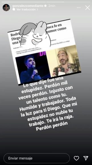 Rodrigo González ofrece disculpas a Diego Urrutia