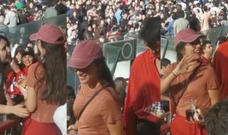 Camila Vallejo y Abel Zicavo fueron ovacionados al llegar a concierto de regreso de Los Bunkers