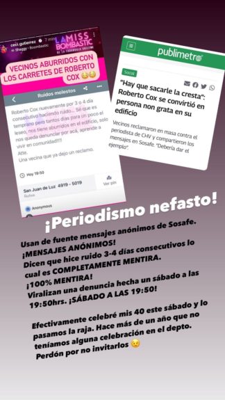 Roberto Cox se defendió tras funa por cumpleaños en su edificio: "vecino" amenazó con agredirlo