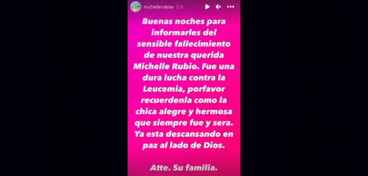 familia Michelle Rubio Conmoción causo la muere de la modelo Michelle Rubio, quién fuera la pareja del artista urbano Marcianeke