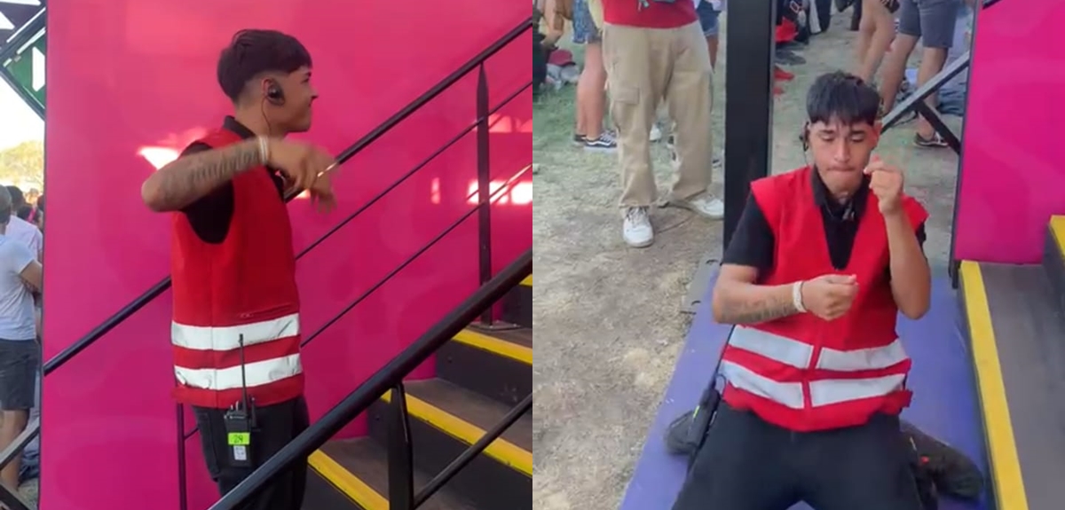 Guardia que se hizo viral por bailar en Lollapalooza aclaró su situación laboral: "Mejor trabajo"