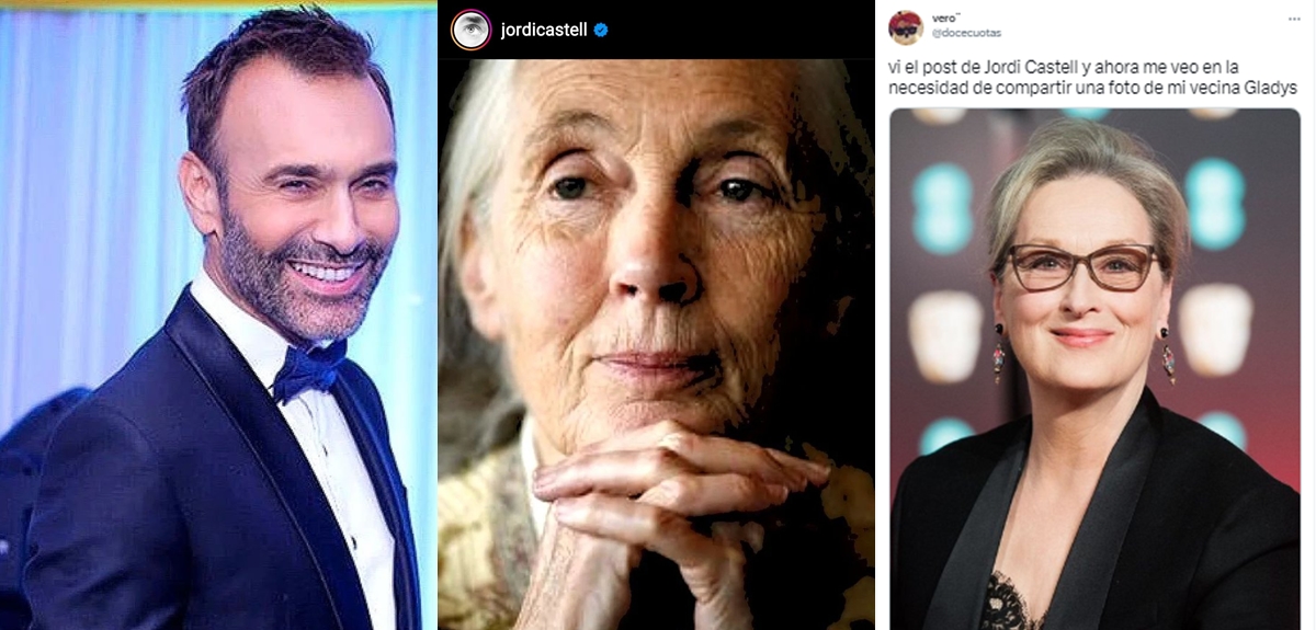 Jordi Castell fue troleado por foto de Jane Goodall: relató que era su antigua vecina Esther