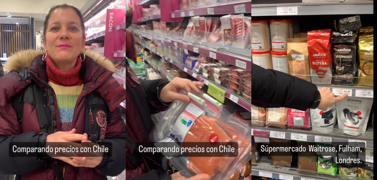 Mirna Schindler comparó precios entre supermercado más caro de Londres y Chile.
