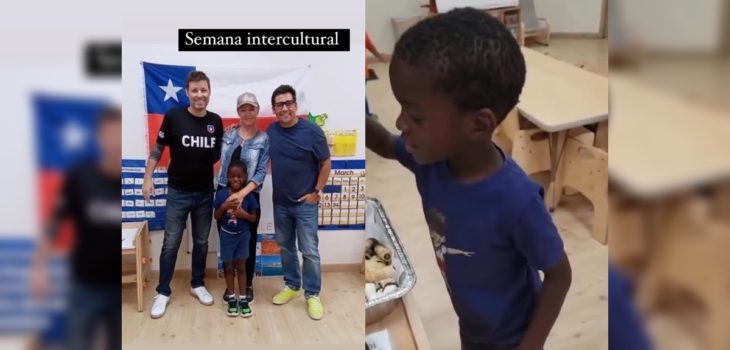 Rafael Araneda y Marcela Vacarezza semana intercultural colegio hijo Benjamín