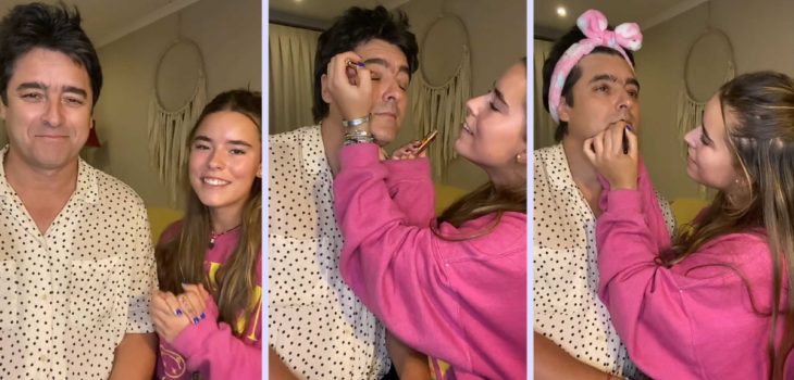 Jorge Zabaleta maquillado por su hija