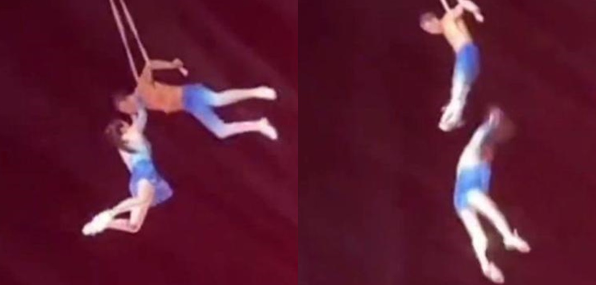 Publicó captó momento exacto en que trapecista china murió tras caer 9 metros en pleno show