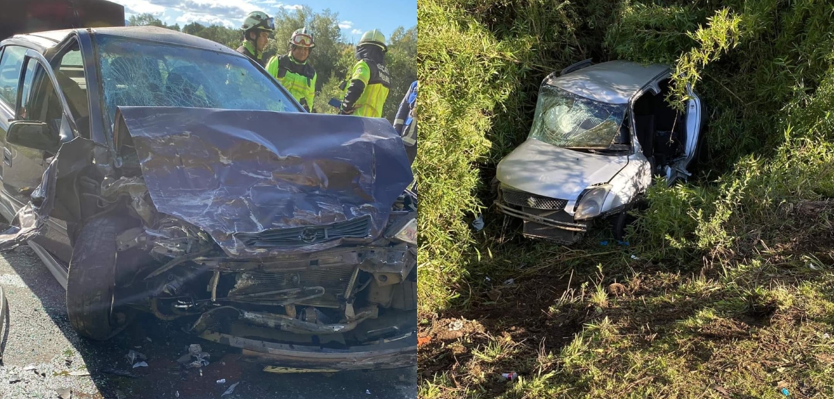 Accidente en ruta que une Barros Arana con Teodoro Schmidt