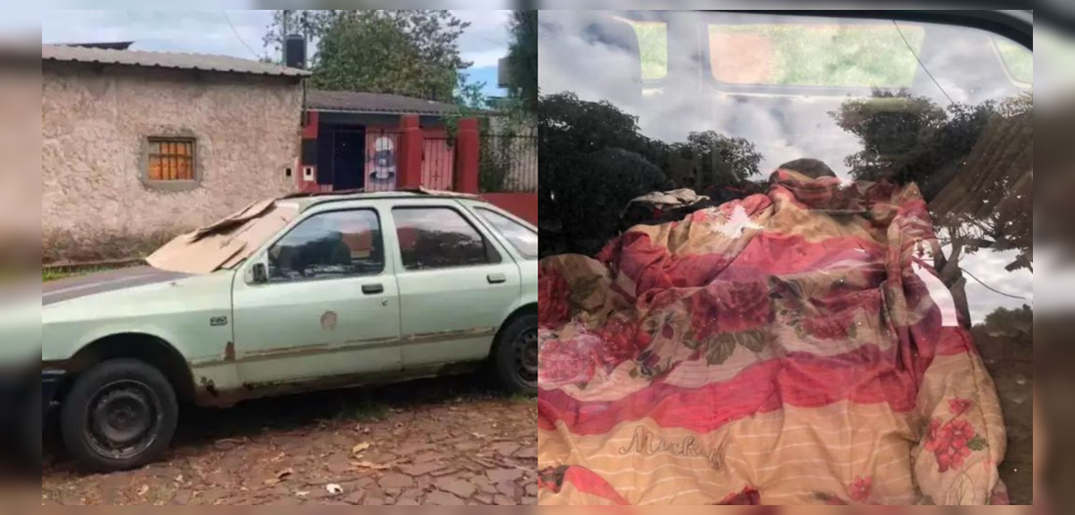 Pareja de adultos mayores vive en un auto viejo tras ser desalojados de su casa por su propio hijo