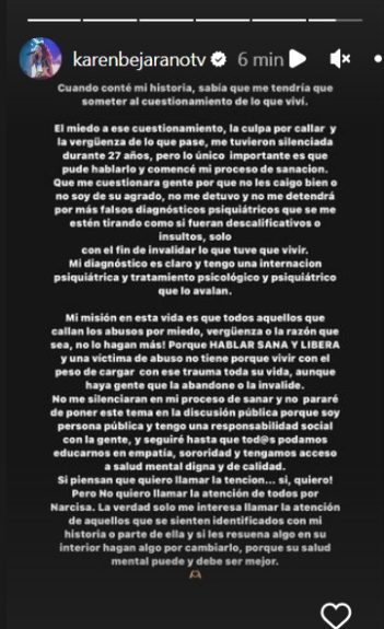 Mensaje de Karen Bejarano