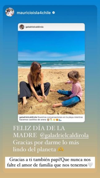 Mauricio Isla envió mensaje a Gala Caldirola por el Día de la Madre y ella respondió: "Que nunca..."