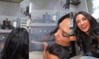 Pamela Díaz y su divertido chascarro en video cocinando con Petaccia: "Casi me vuelo las pestañas"