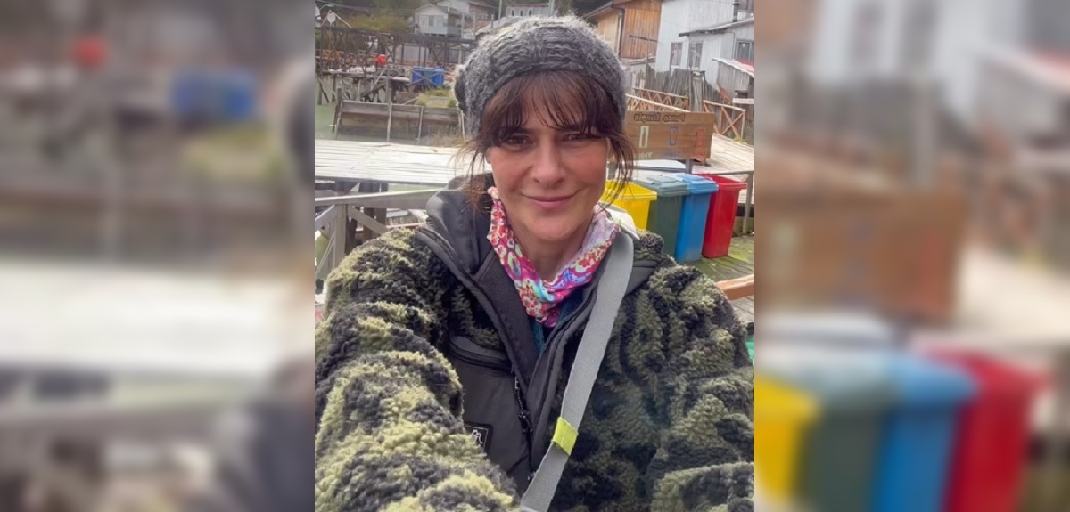 Tonka Tomicic llegó a alejada localidad del sur de Chile: compartió y se fotografió con lugareños