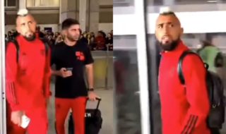 Arturo Vidal increpado por hincha tras empate de Flamengo con Ñublense: así reaccionó el 'King'