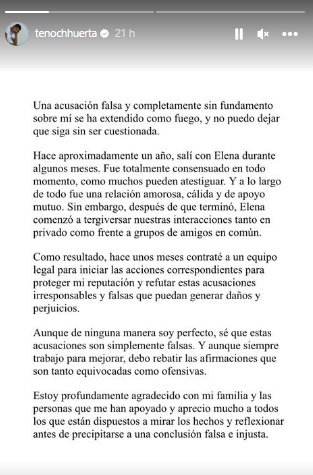 Declaración de Tenoch Huerta