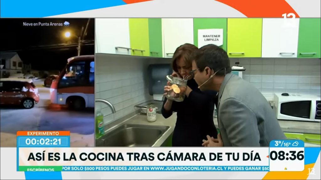 encontraron frasco en cocina de Canal 13