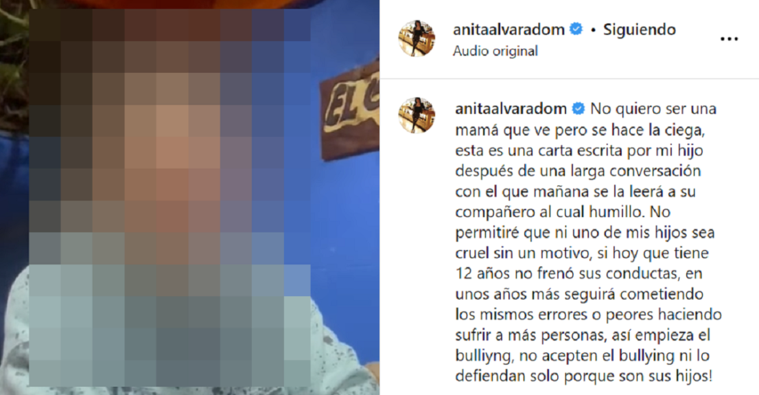 La decisión de Anita Alvarado tras saber que su hijo hizo bullying: "No permitiré que sea cruel"