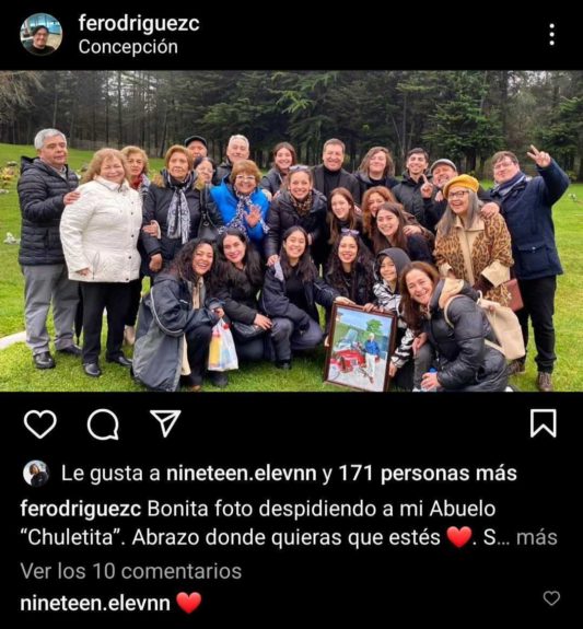 Hijo mayor Julio César Rodríguez foto funeral abuelo