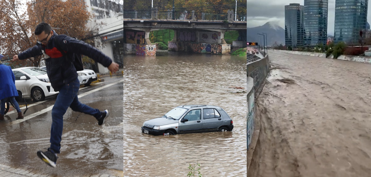 Con el río Mapocho desbordado: las impactantes imágenes tras las lluvias que han afectado al país