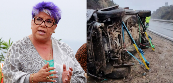 Así quedó el auto de Patricia Maldonado tras accidente en Ruta 68.