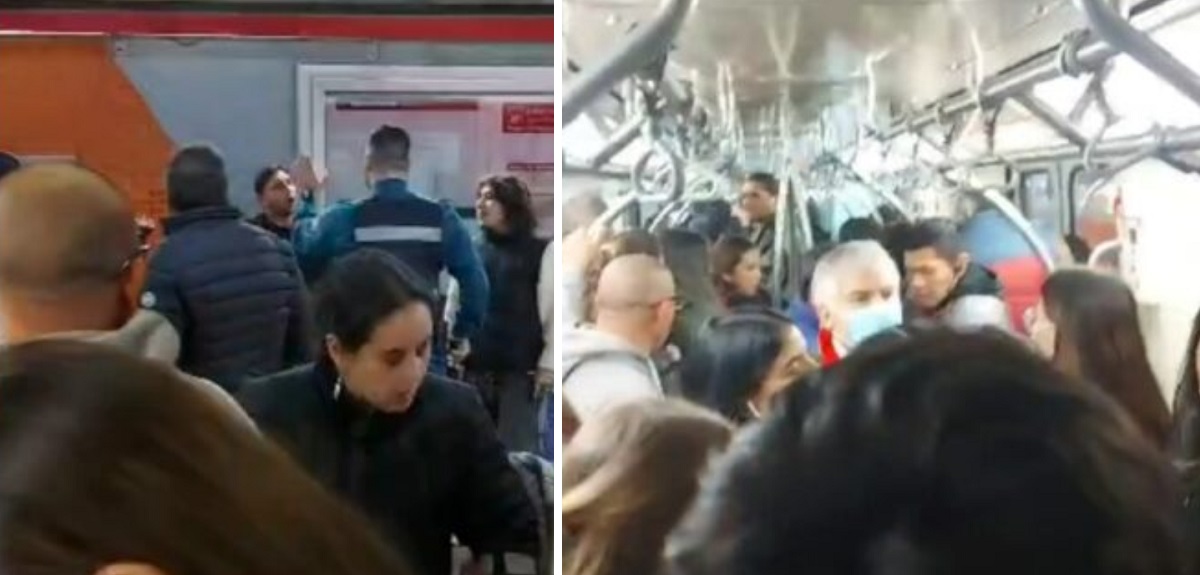 pelea metro santiago