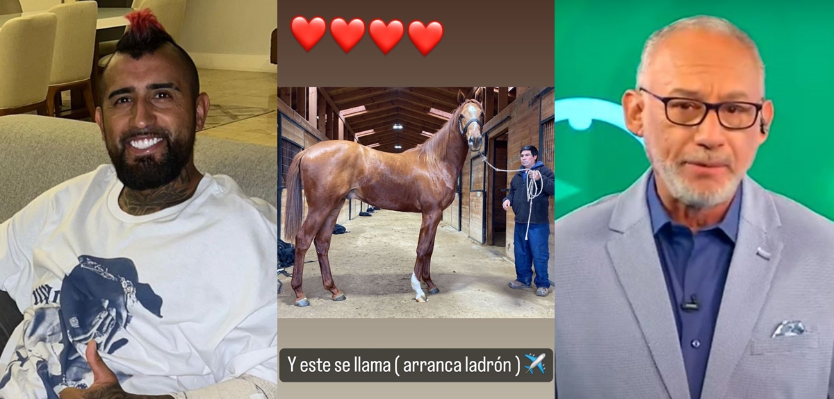 Arturo Vidal 'respondió' a Mauricio Israel 'rebautizando' a sus caballos: "Arranca ladrón"