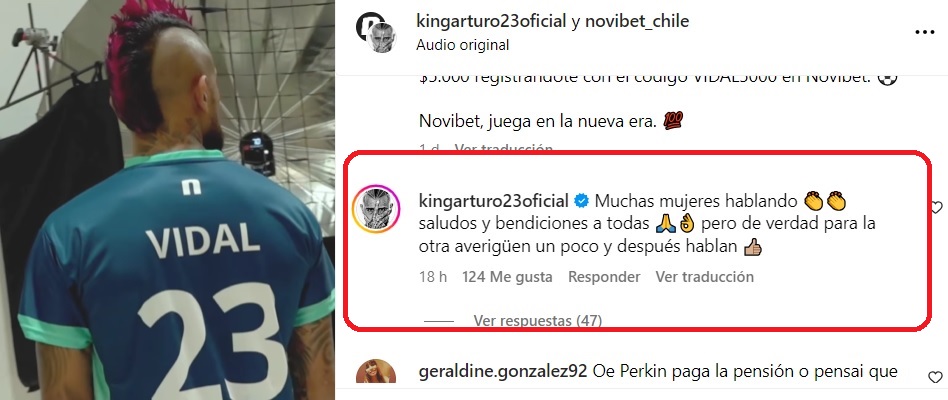 Arturo Vidal responde críticas Instagram