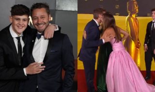 Benjamín Vicuña fue a los Martín Fierro 2023 con su hijo Bautista: vivió cómico momento con Pampita