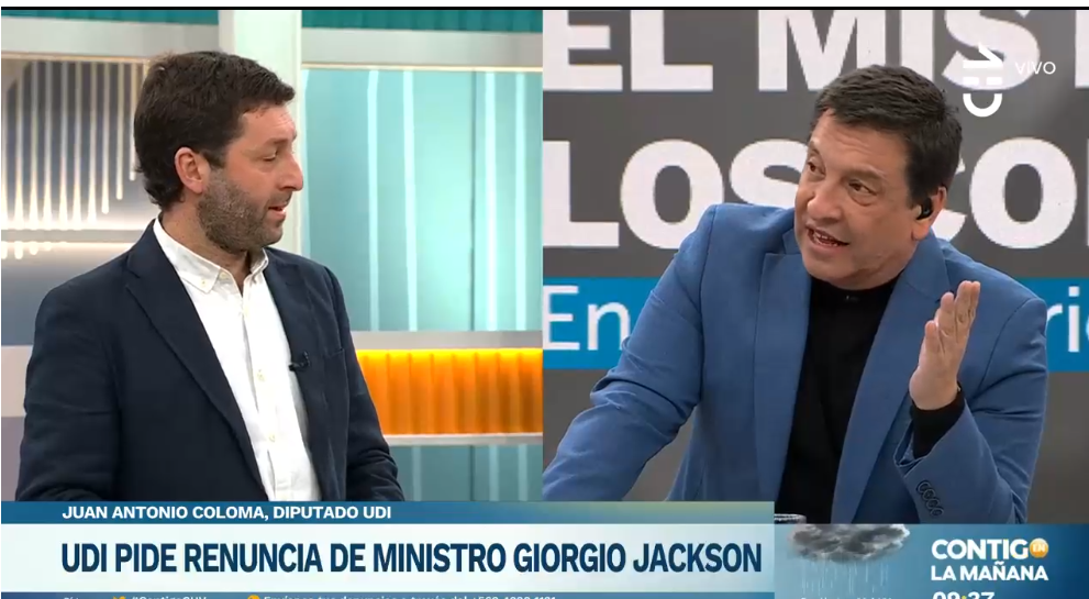 El tenso momento entre JC Rodríguez y diputado Coloma en el matinal de CHV: “Puedo hablar ahora”