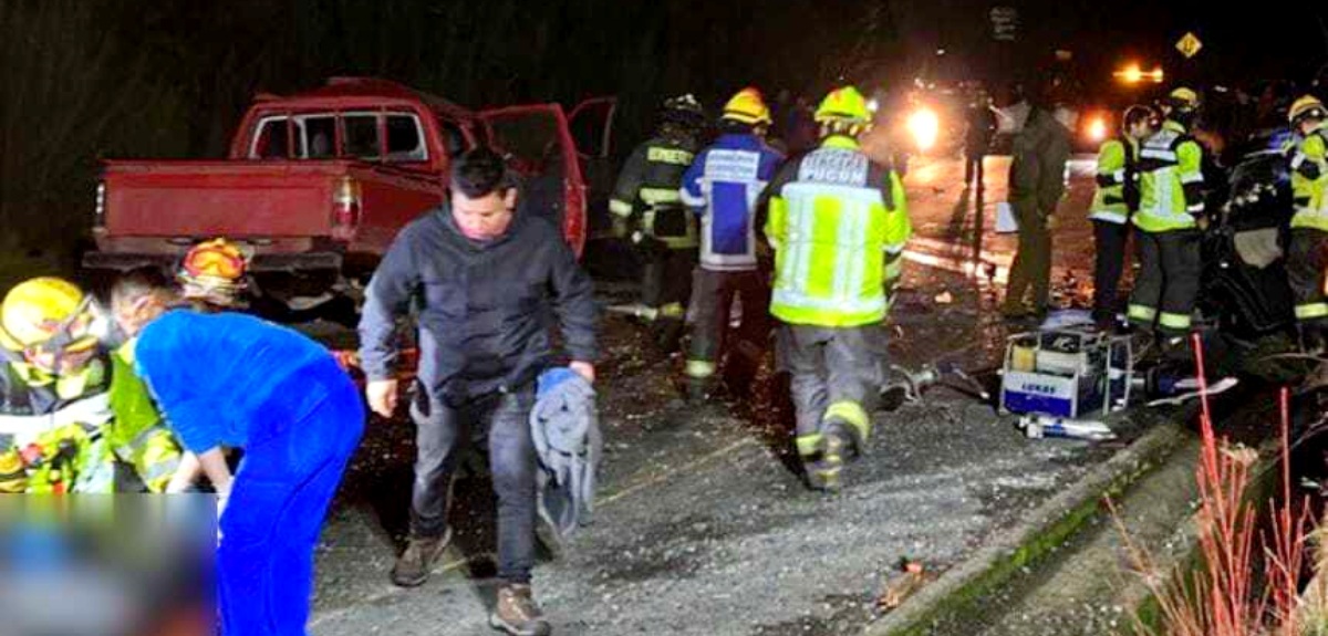 La Araucanía: un fallecido y 4 heridos graves dejó colisión frontal en ruta que une Pucón y Caburgua