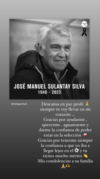 Mauricio Isla lanzó sentida dedicatoria tras muerte de José Sulantay