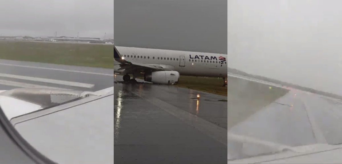 Video: captan momento en que avión de Latam derrapa en aeropuerto de Brasil y destruye pista