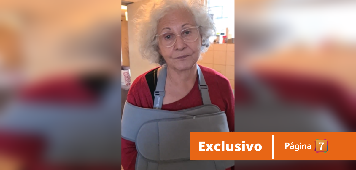 Teresita Reyes relata fuerte caída desde escalera de su casa.