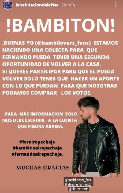 Bambino se refirió a campaña de sus fans para que ingrese al repechaje en Gran Hermano